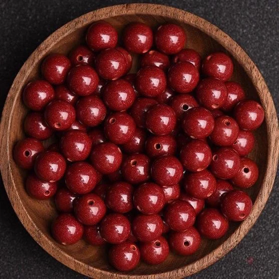 含辰砂工艺品直一涵家朱砂铺子朱砂紫金砂散珠圆珠DIY饰品配饰