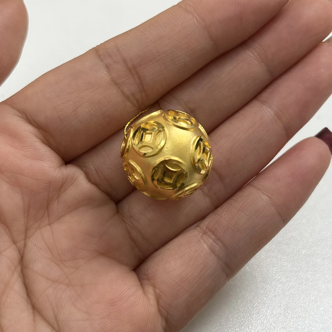 足金钱币转运珠手串