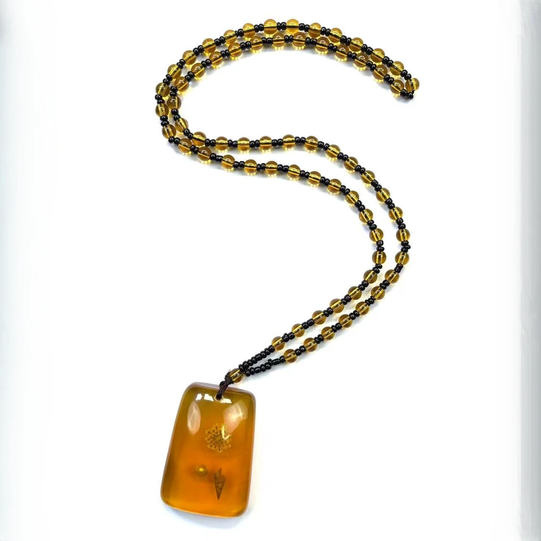 【y1048】富丽堂皇/褶褶生辉/国风复古款黄无事牌吊坠-