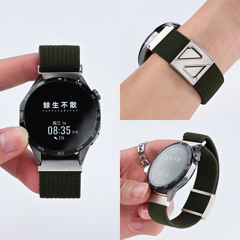 适用华为手表GT5/4表带GT2机甲Z字磁吸扣Watch5/3pro尼龙编织腕带