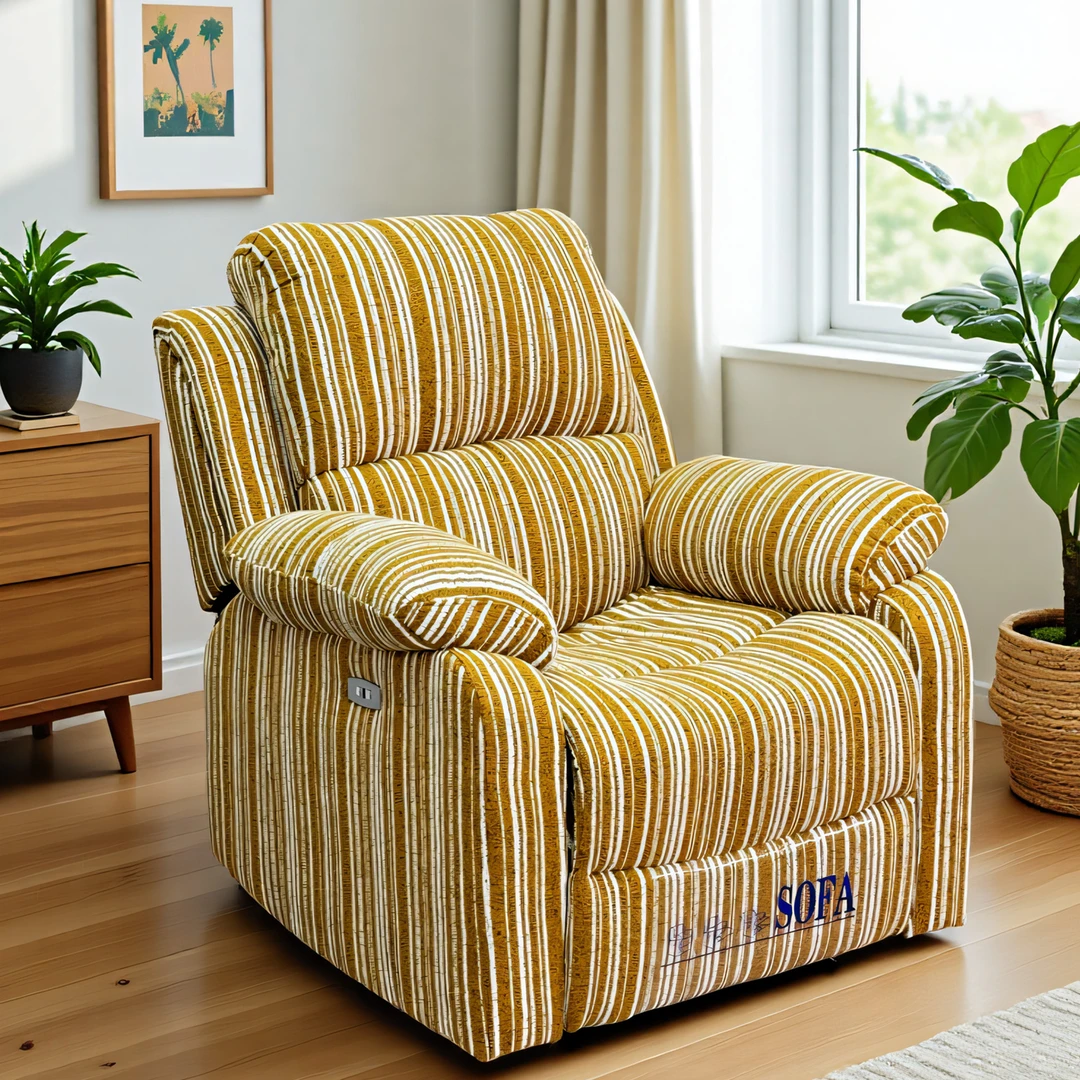 【布艺透气】阳台单人可躺多功能沙发客厅卧室休闲椅转摇法式中古风