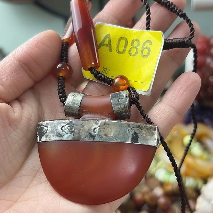 美***稼玛瑙/玉髓合金颈饰