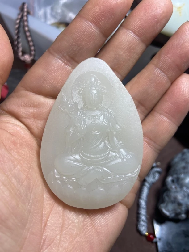 和田玉 吊坠 观音