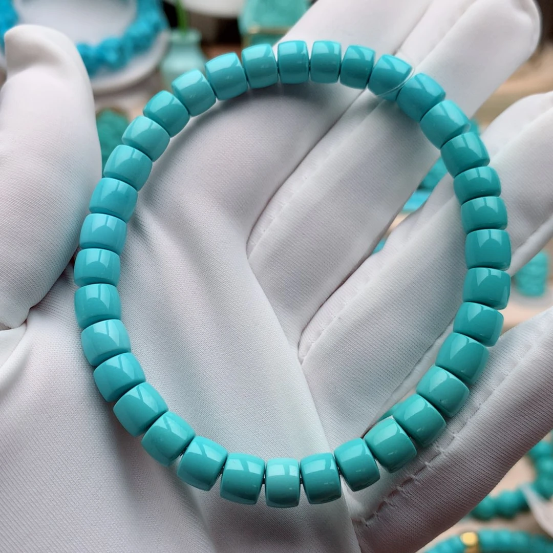 绿松石珠宝奇石未镶嵌6.8mm