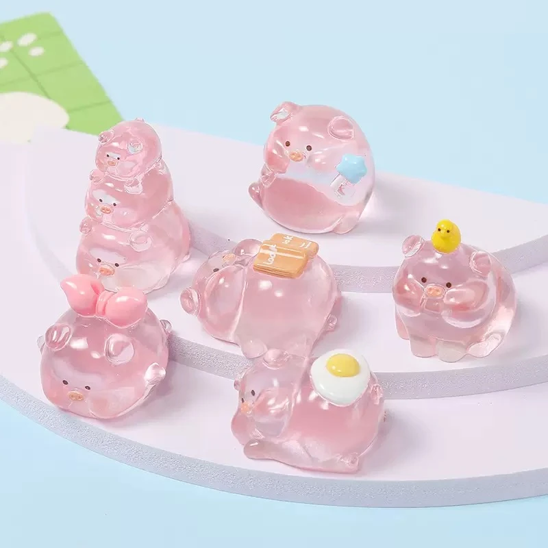 【高透大猪】可爱卡通树脂萌粒对对碰桌面车载摆件