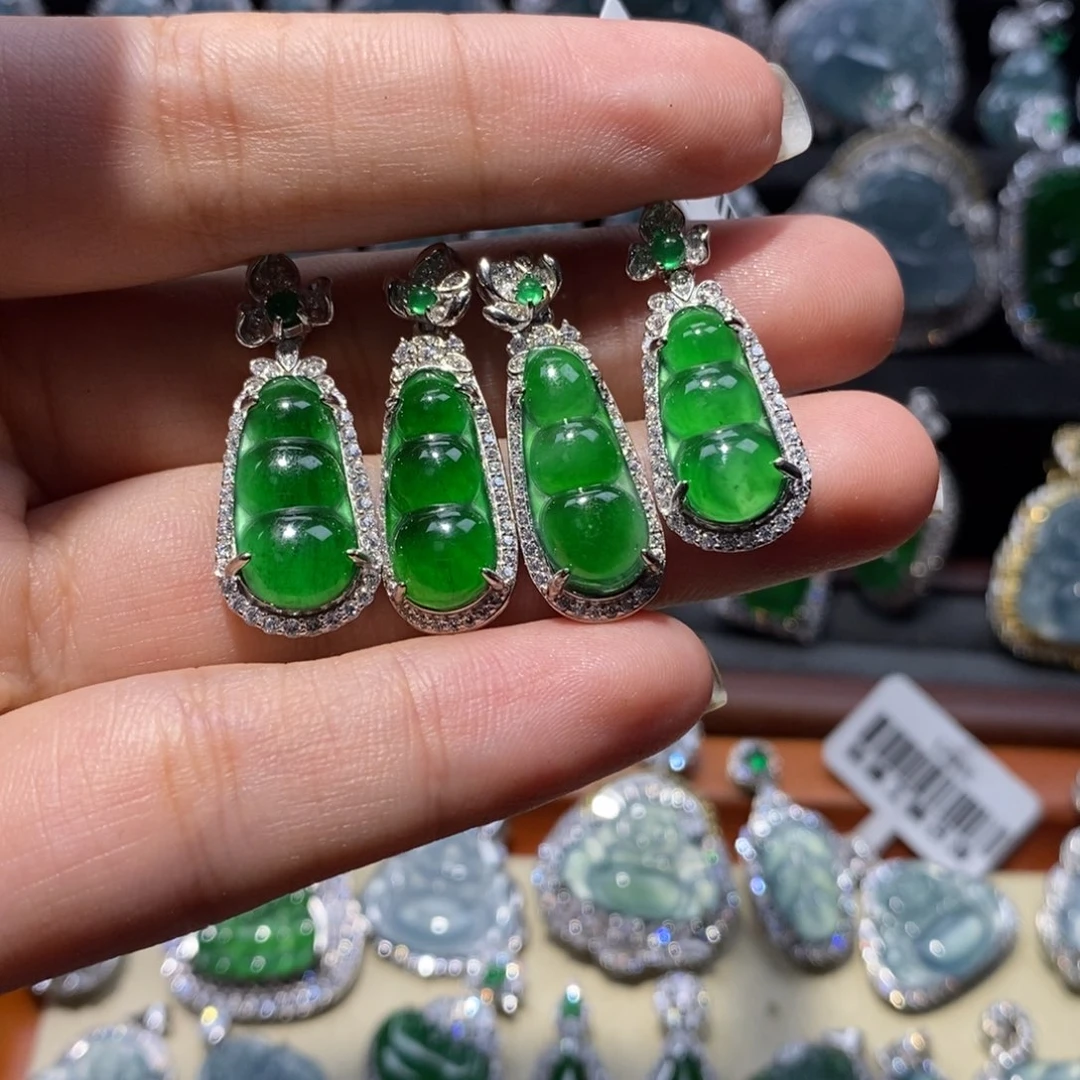 1***伙翡翠银S925镶嵌颈饰翡翠