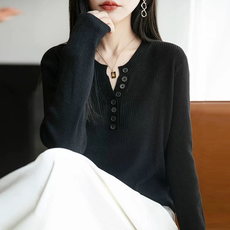 【嘉一定制】韩版时尚洋气时尚舒适哑光黑长袖上衣530