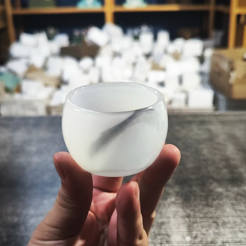 琉璃水墨品茗杯纹路随机