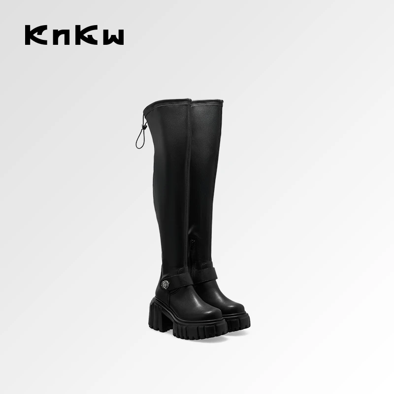 KNKW高跟过膝百搭时尚长靴2025秋冬增高时装长筒靴子W4108HA199