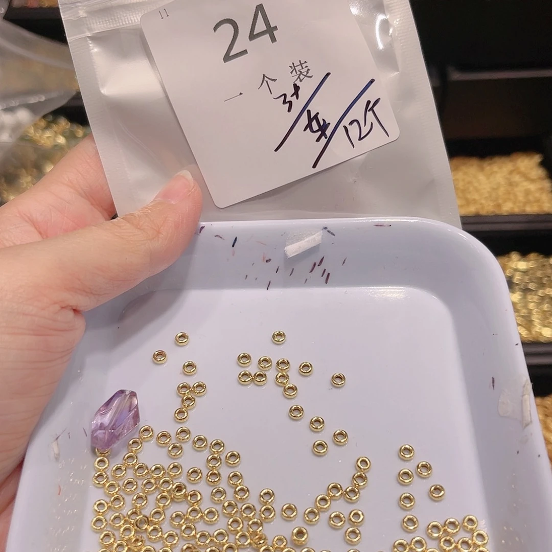 紫晶珠宝半成品银S925镀金镶嵌24