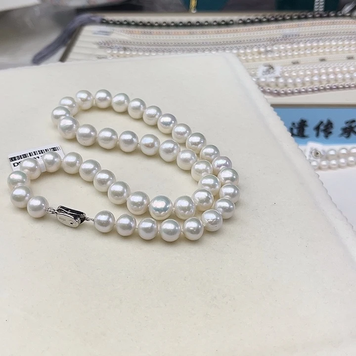 颈饰银S925镶嵌淡水珍珠卡10➕高级冷白光炫彩