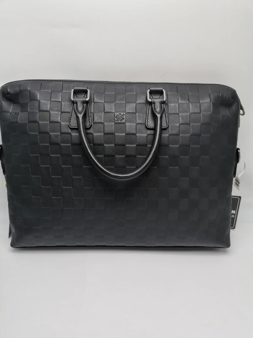 99新 LouisVuitton/路易威登 97新 17097 黑棋盘格全皮手提公文包