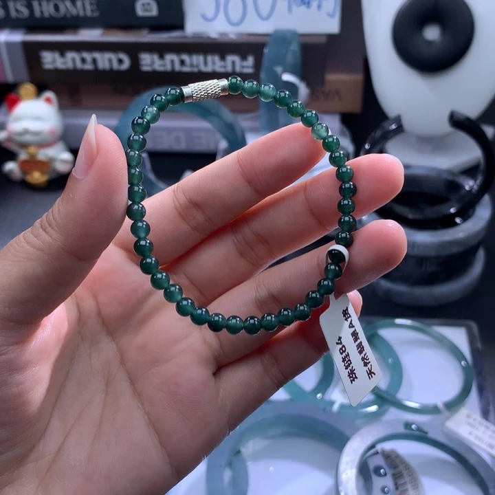 翡翠未镶嵌手镯珠链