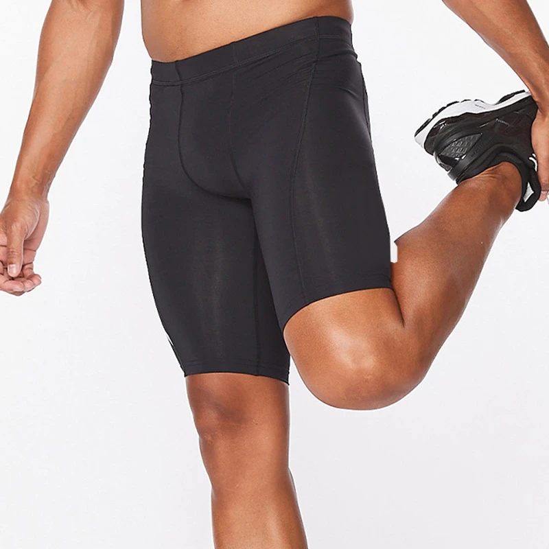 夏季新款压缩裤男跑步紧身短裤弹力健身五分中裤训练运动裤夏