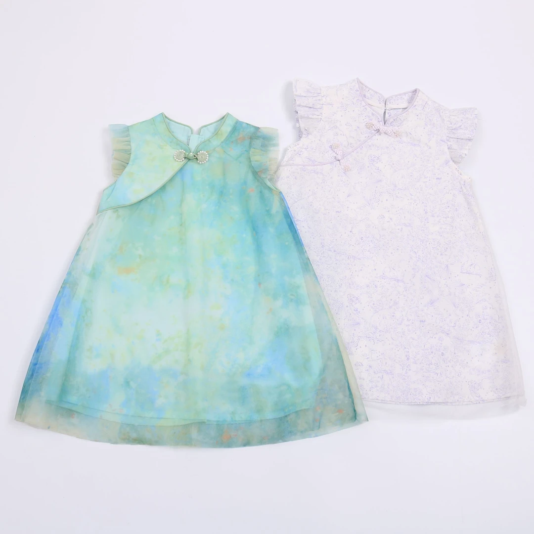 女童旗袍裙夏装2025新款儿童洋气汉服国风旗袍夏季女孩中式裙子