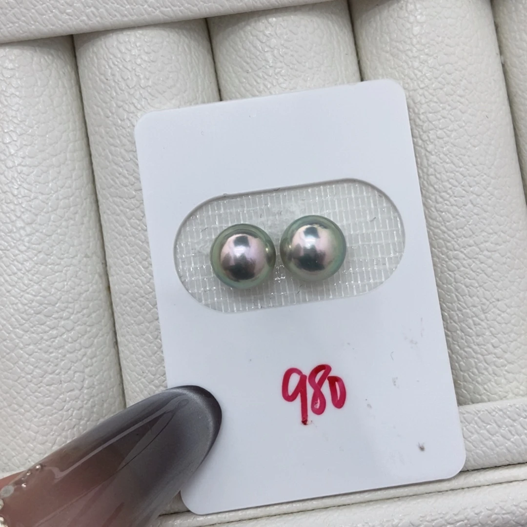 定制海水珍珠未镶嵌裸珠7.8 真多麻 绿调