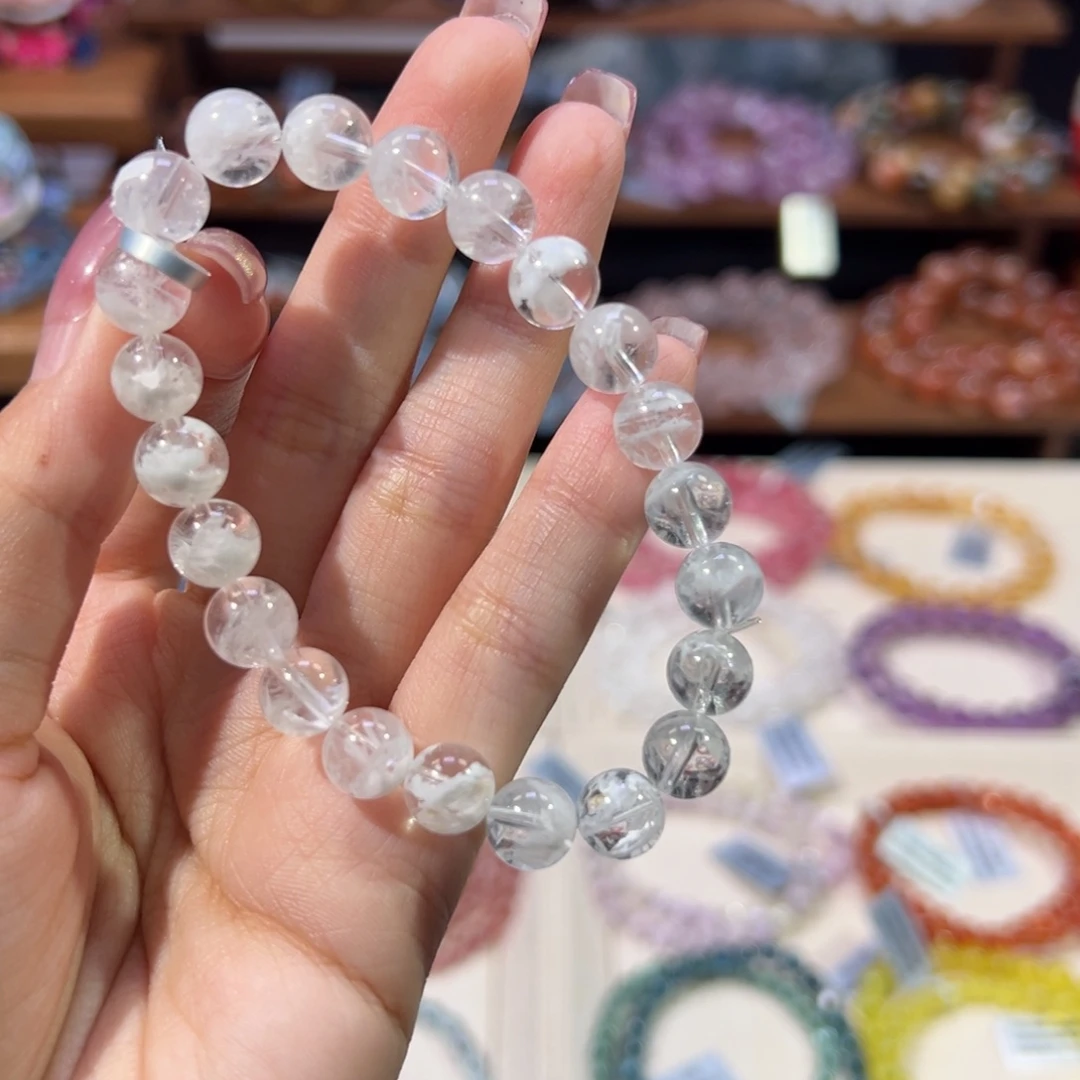 未镶嵌手串水晶8m收藏级冰川白雪花幽灵