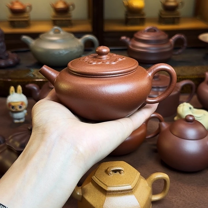抖***子茶壶紫砂祥云壶，降坡泥