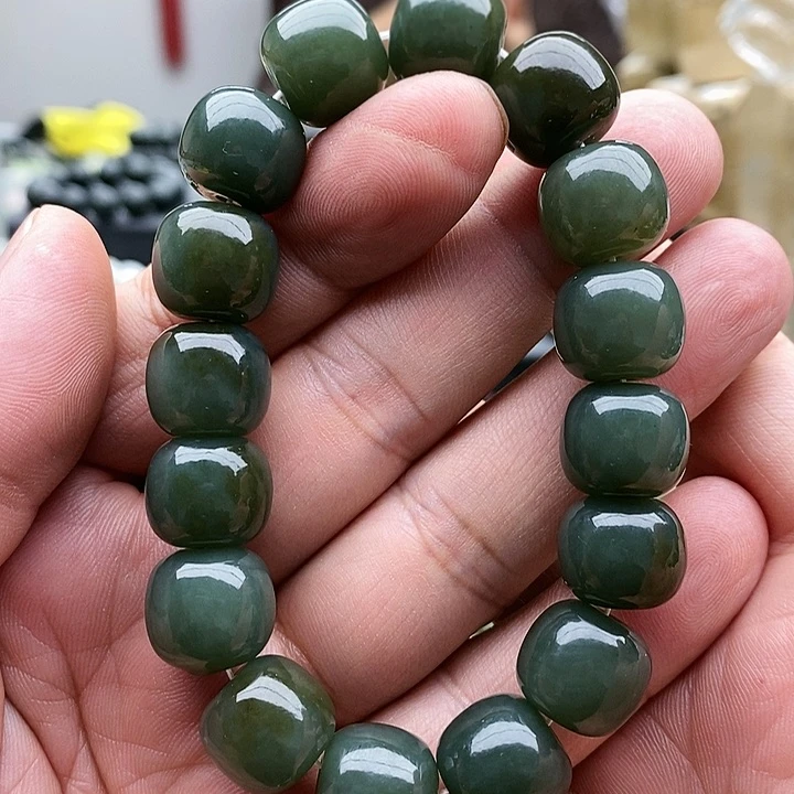 【闪购商品】未镶嵌手链和田玉14瓷蓝带糖