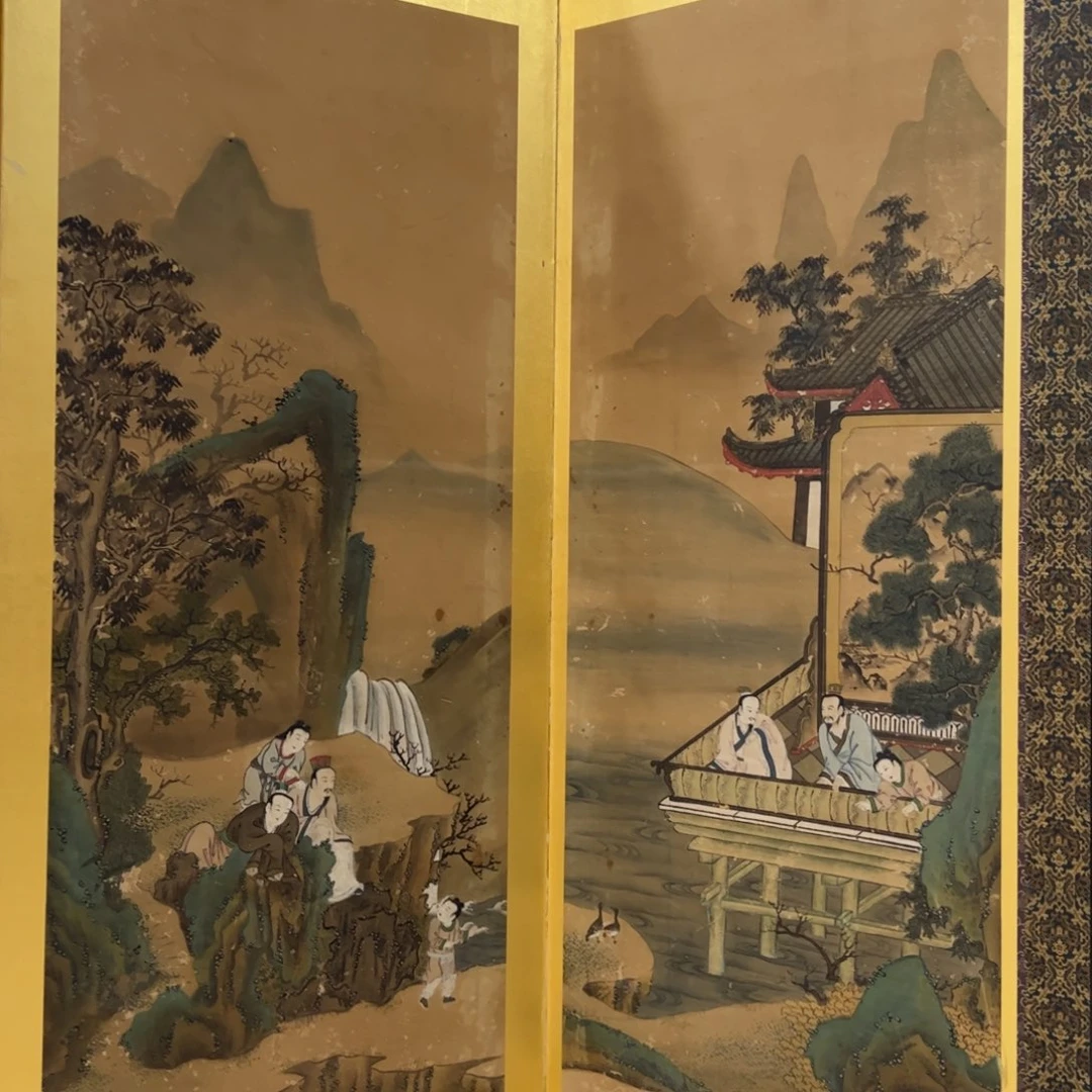 绘画屏风框画茶空间设计