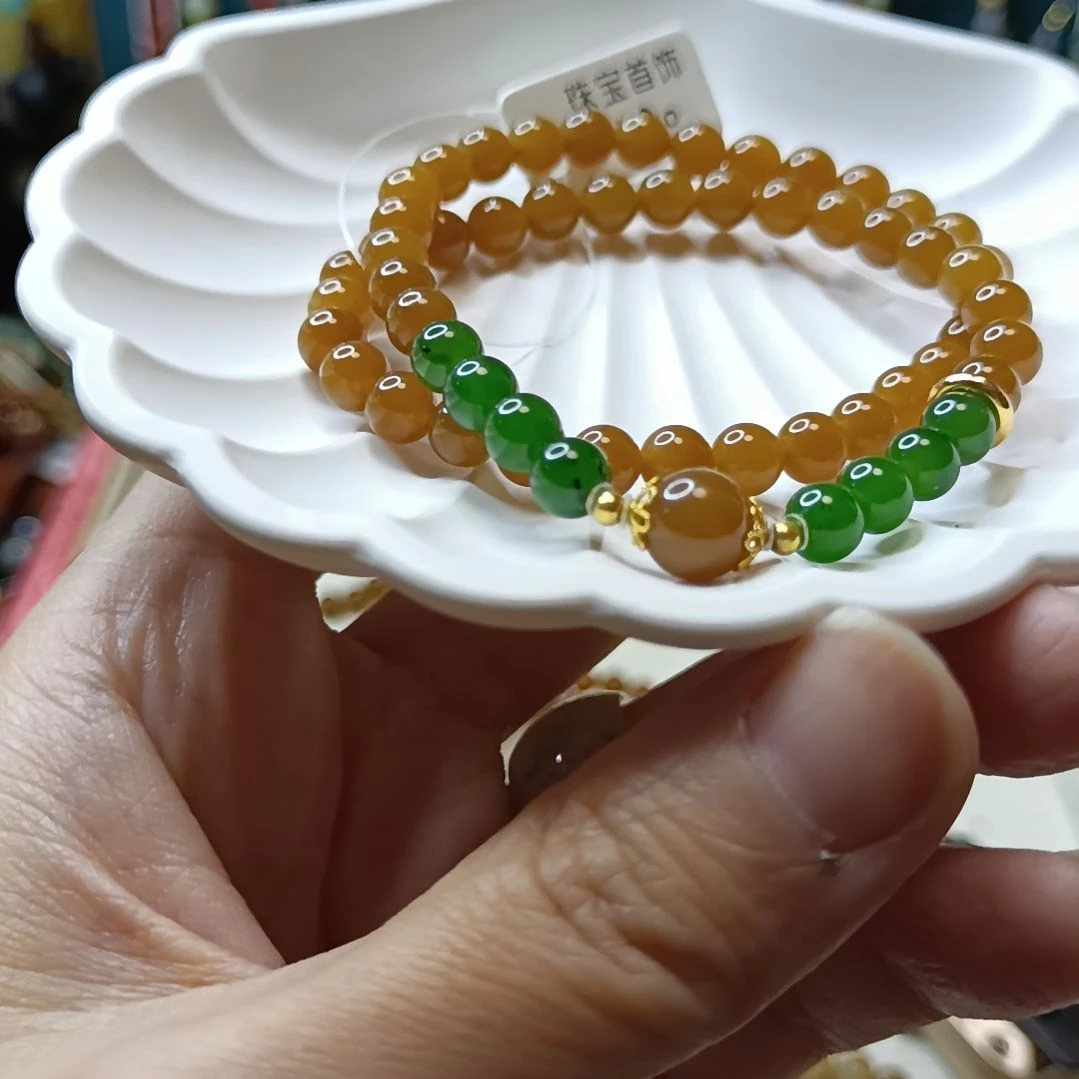 和田玉手链未镶嵌桃**淘