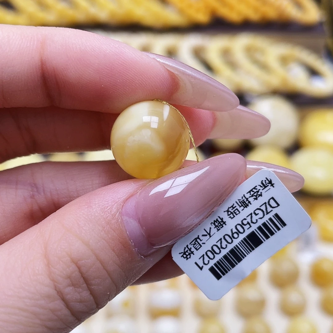 琥珀未镶嵌裸石14.6mm圆珠