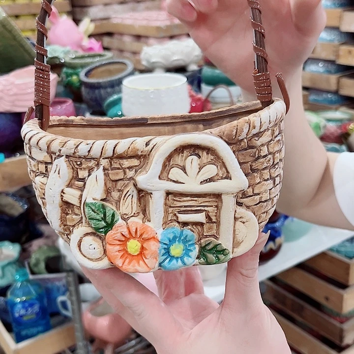 有孔.凑单10元陶瓷花盆发货！