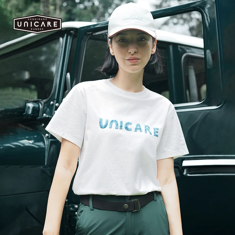 UNICARE字母春夏短袖女 圆领T恤 户外复古运动休闲上衣2025新款