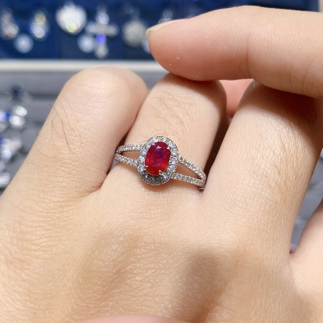 【闪购商品】铂Pt950镶嵌戒指红宝石