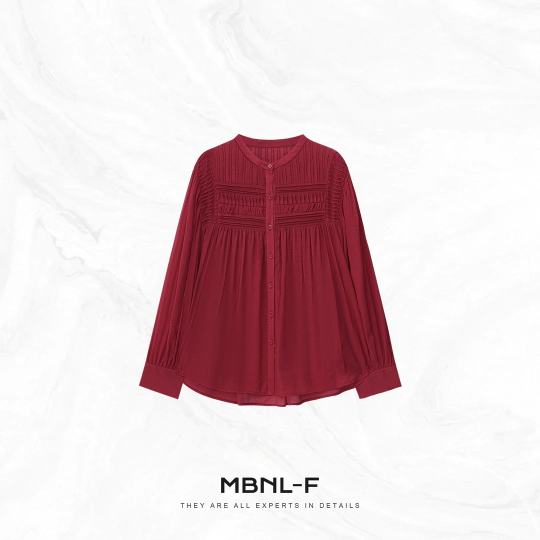 MBNL-F”扭褶小衫“ 设计感手工定位压褶洋气小衫 秦磊XM-XSY3749