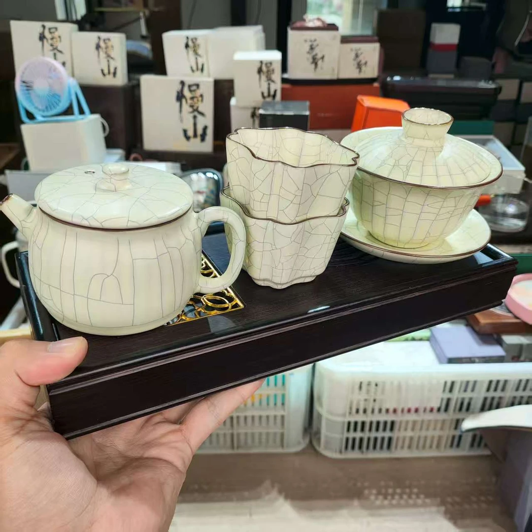 2店【闪购商品】传世哥窑茶具套组3005+3042+3040x2+jz120