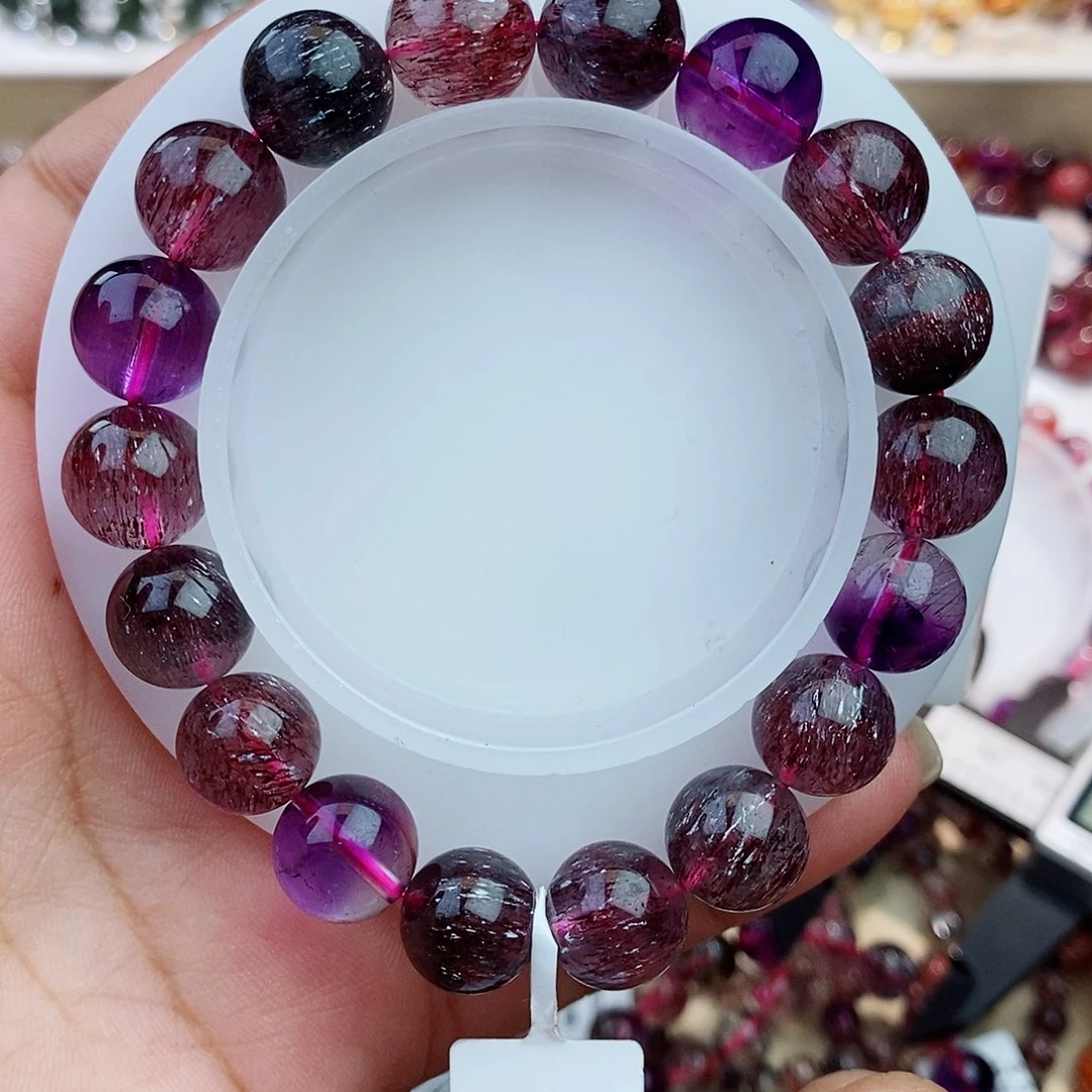 水晶手链未镶嵌黑加仑超七11m