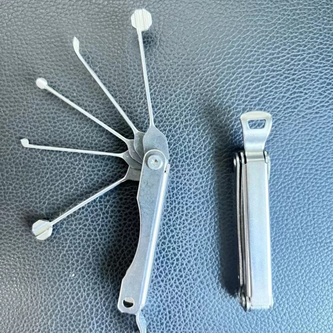 极速风暴 不锈折叠五件套 民用锁具快捷维修工具