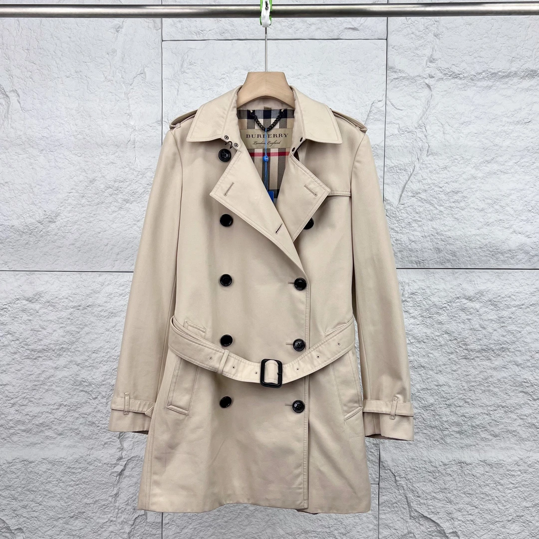 未使用 BURBERRY/博柏利 10码/双排扣中长款复古风衣/8557332
