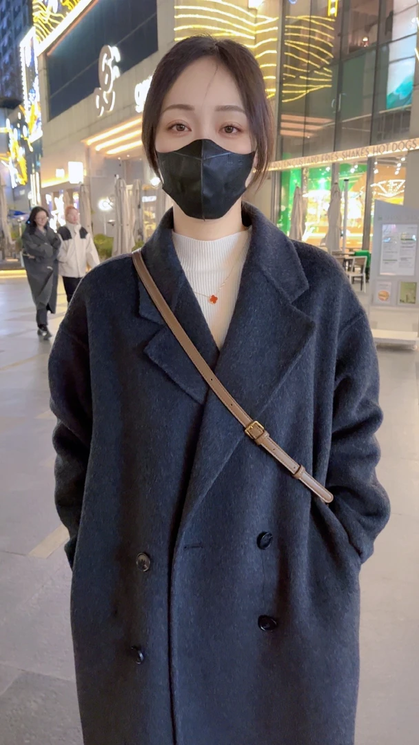 【小个子正品】Y韩版大衣手缝宽松冬季150小个子宽松高贵气质大衣