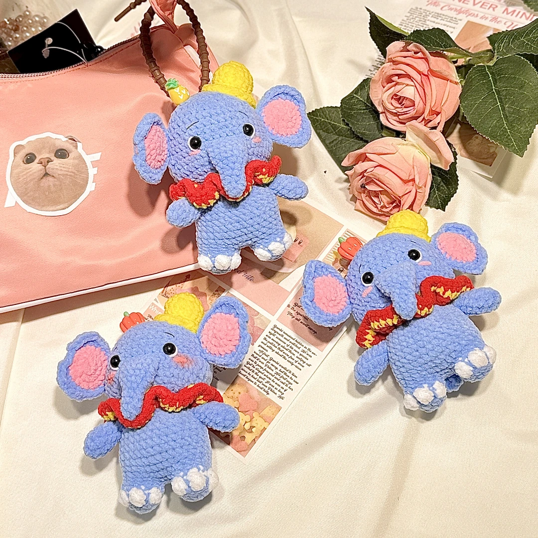 文创好物成品】小飞象包挂摆件非遗手工毛线钩织成品