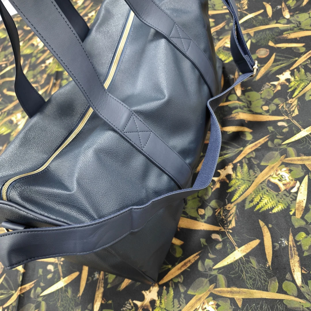 稿把赠品系列 藏蓝色拼皮大号旅行包 超重磅 潮流周边