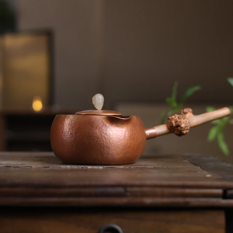 【福器】铜器木柄烤奶罐（麦棠0041）