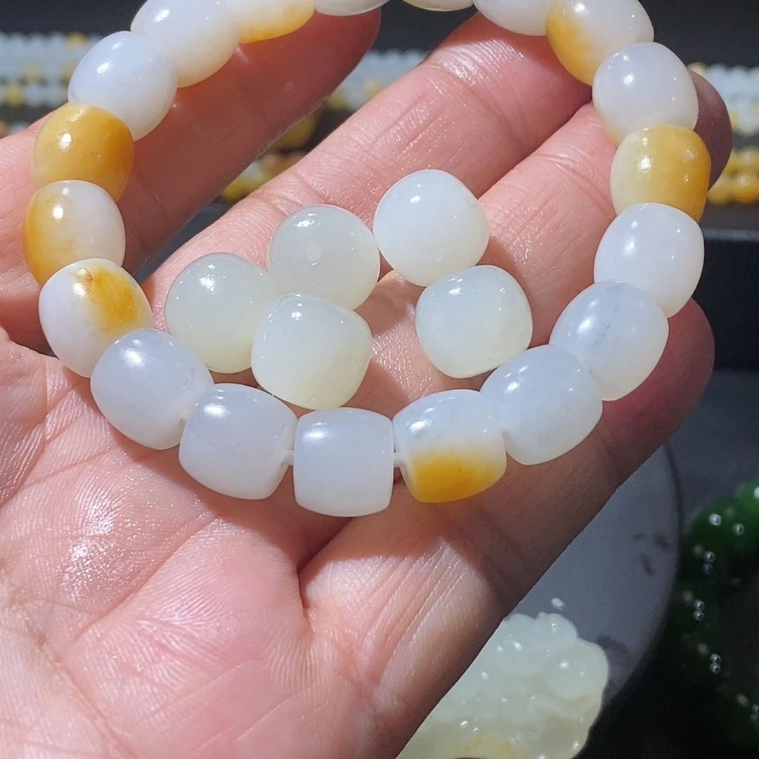 手链未镶嵌和田玉（白玉）老*