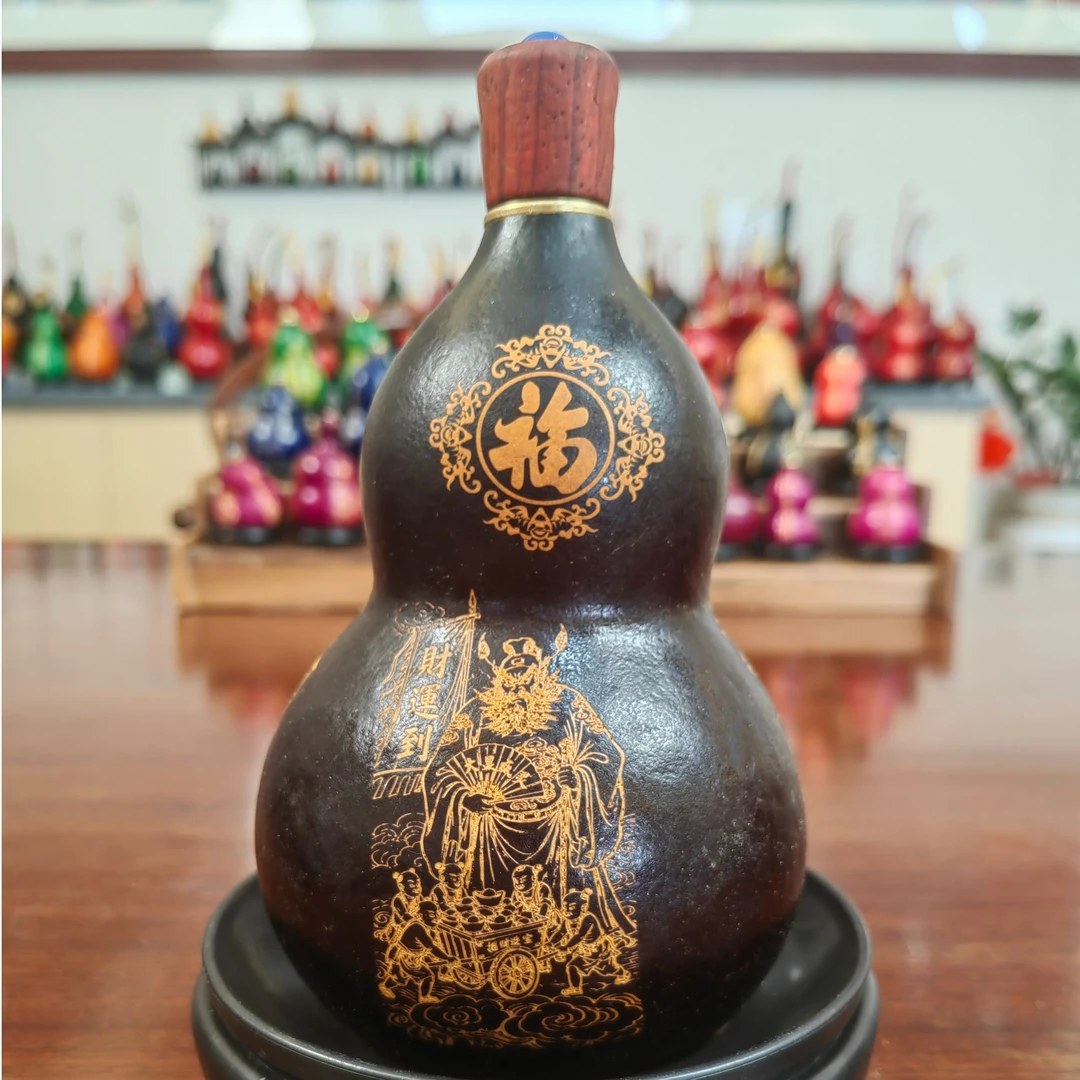 天然雕刻国风葫芦文玩装饰摆件