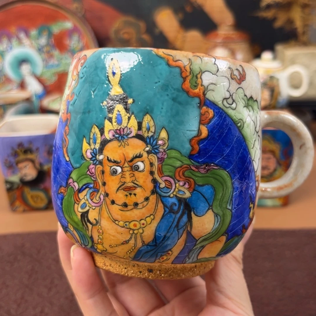 志野柴烧手工手绘