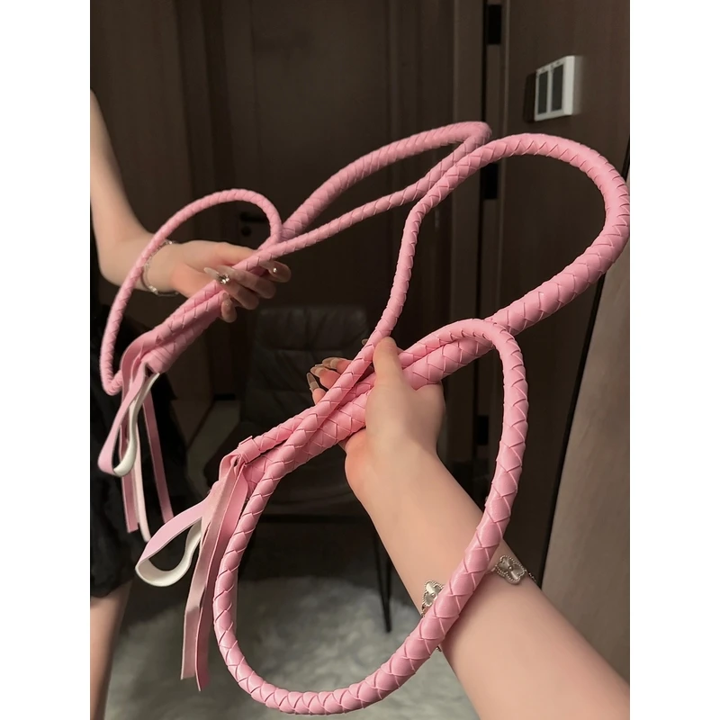 小皮鞭黑色马鞭子牧羊长皮鞭pu黑色cos骑士装备健身散鞭长蛇鞭