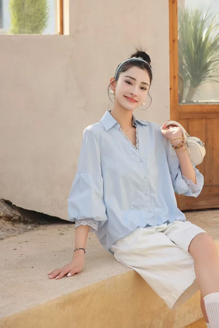 2025年春夏新品时尚休闲洗水棉布衬衫