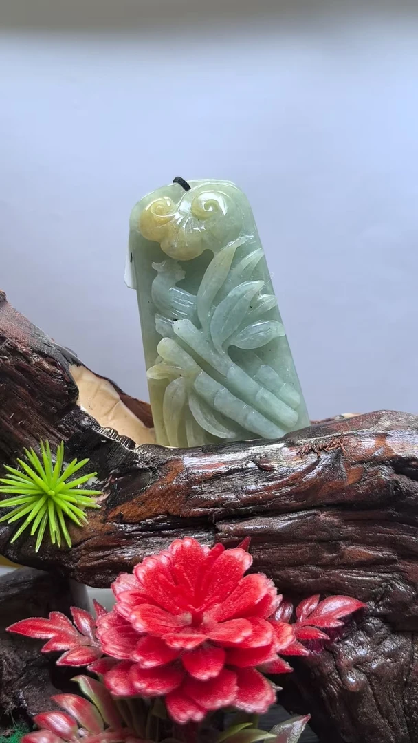 天然翡翠A货竹报平安XA102