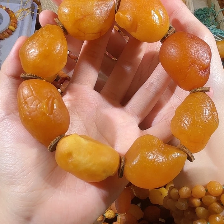 琥珀未镶嵌手链蜜蜡海漂手串