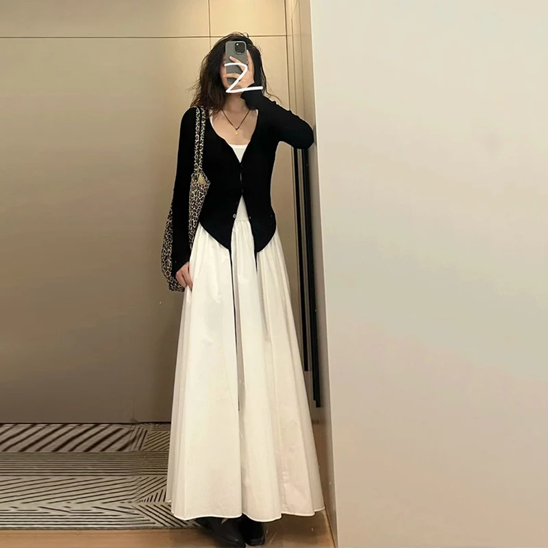 早春搭配一整套盐系轻熟穿搭时尚减龄显瘦遮肉气质连衣裙子两件套