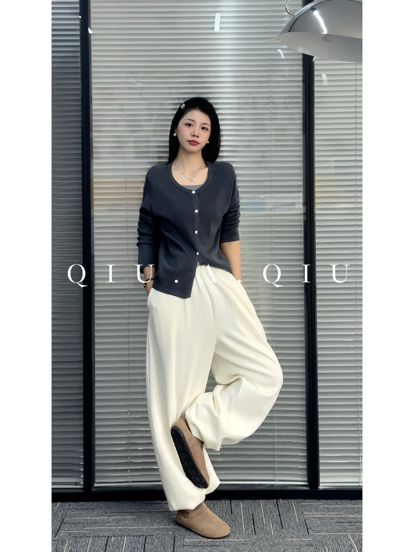 秋冬款假两件针织毛衣开衫设计感收腰显瘦上衣