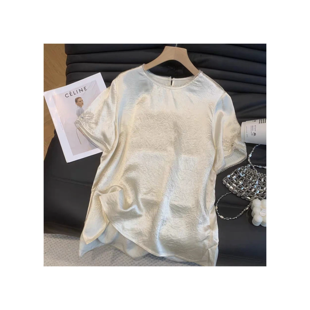 25146828【浮川】高级感轻奢时尚气质短袖圆领上衣