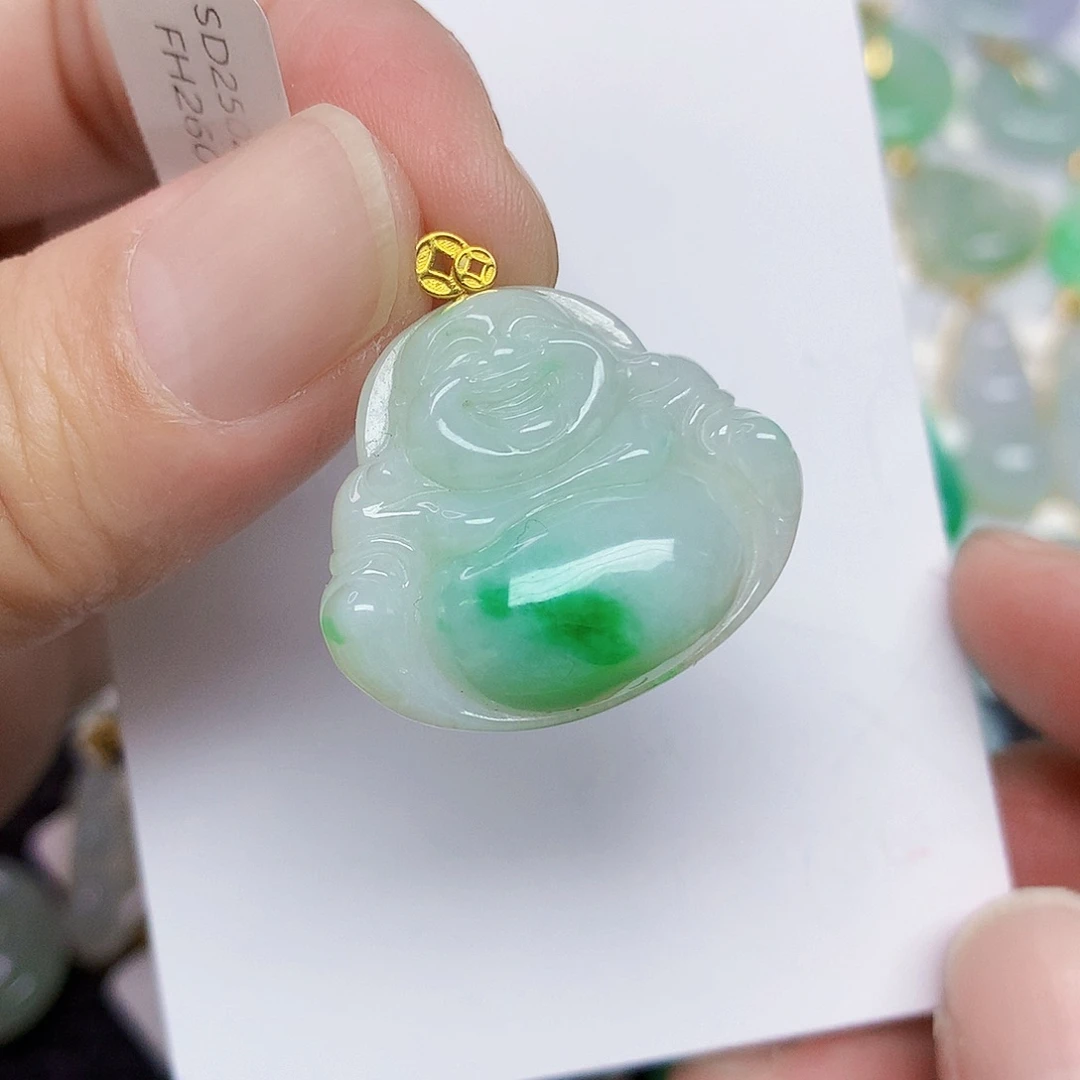 翡翠18K金镶嵌颈饰456788