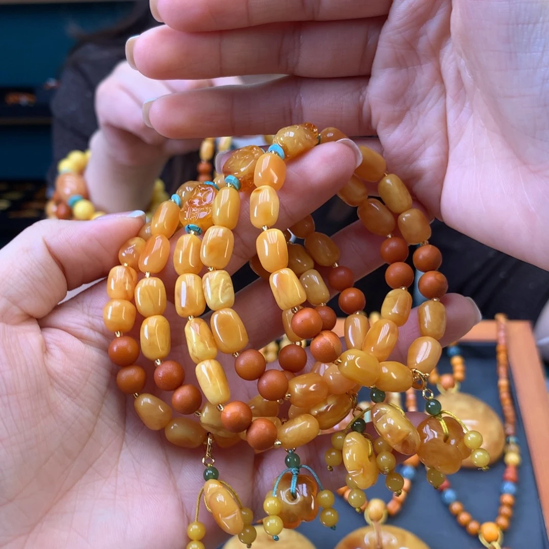 蜜蜡未镶嵌手串多样性发一